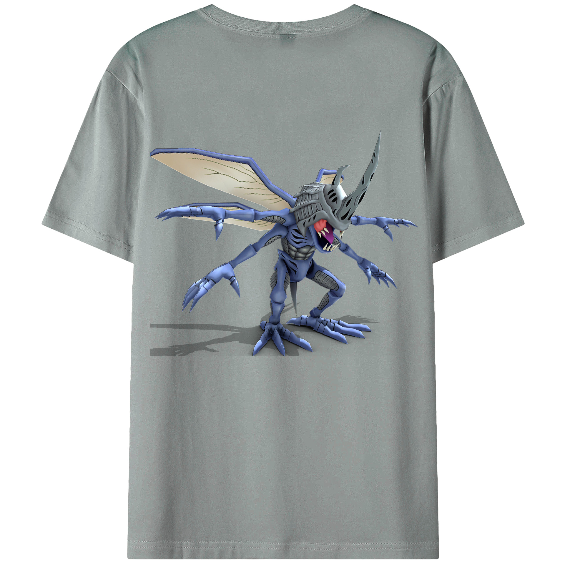 （画像用） Digimon デジタルモンスター/デジモン 綿100％ メンズ半袖Tシャツ（バックプリント） 通気性